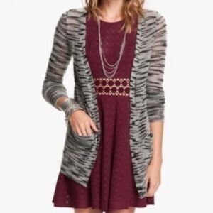 Free People Beach Tiger Stripe Long Sleeve Mohair Cardigan M